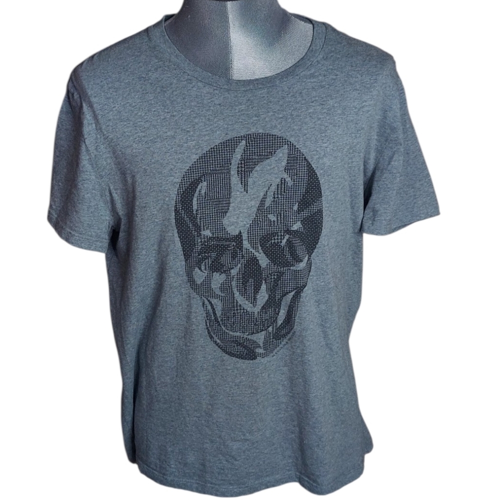 Alexander McQueen | Skull Pleated Herringbone Logo | Slim Fit | Light Grey Tee